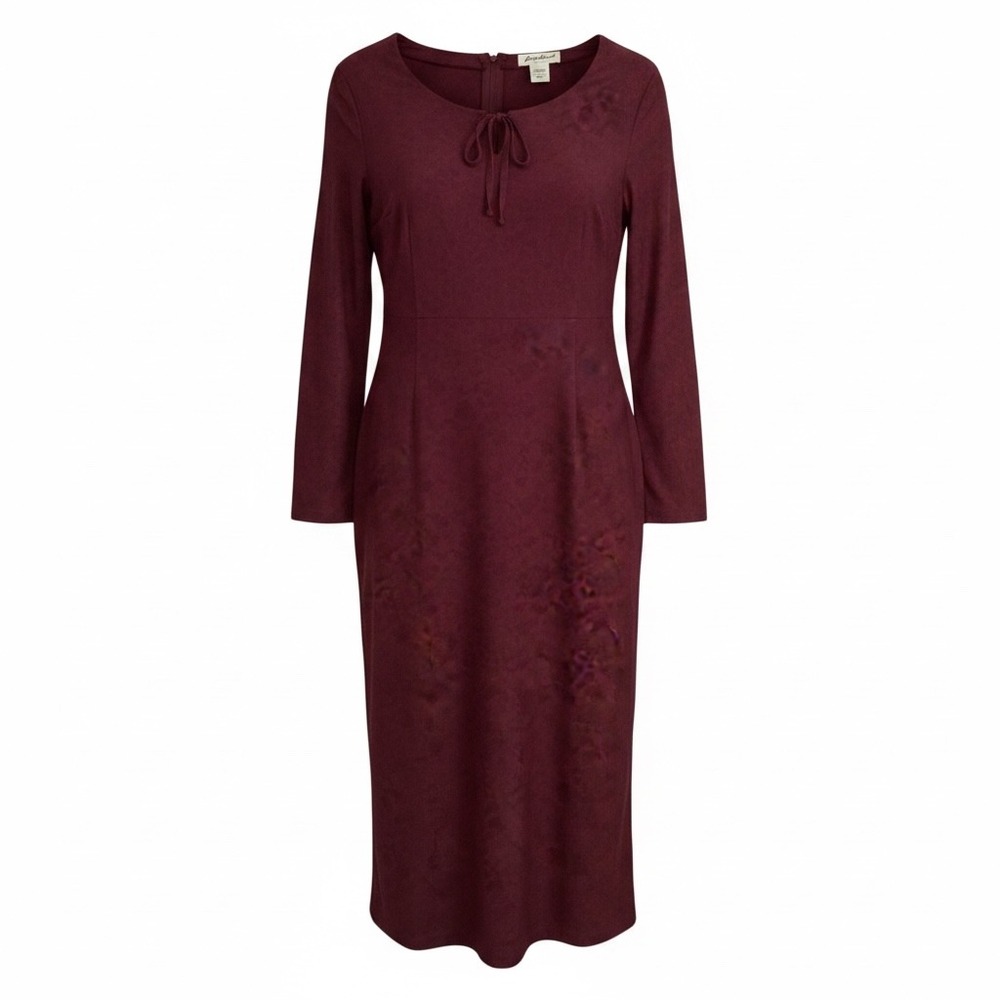 Vintage 90s Eddie Bauer Maxi Dress Pockets Womens XL Burgundy Floral 100% Rayon